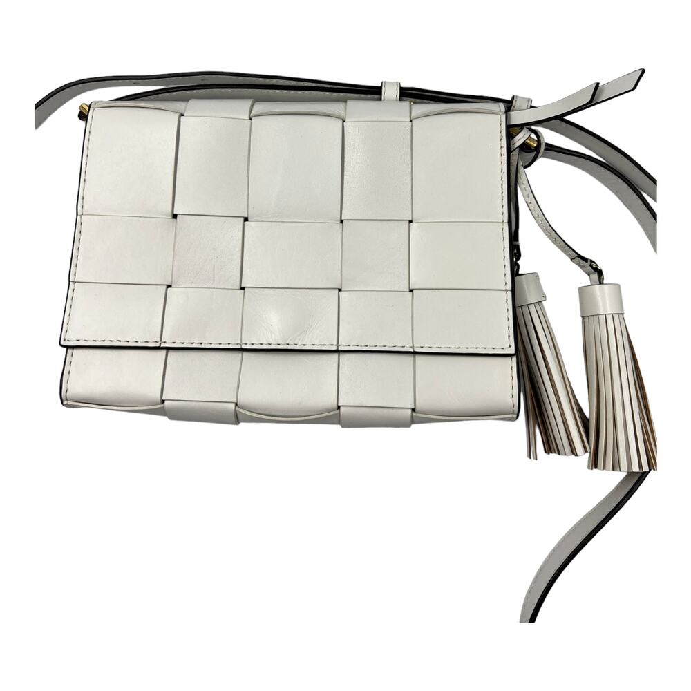 Michael Kors Lattice Leather While Crossbody Handbag